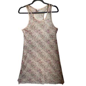 Ralph Lauren Medium Ditsy Floral Sheer Cami Camisole Slip Dress Pink Cottage